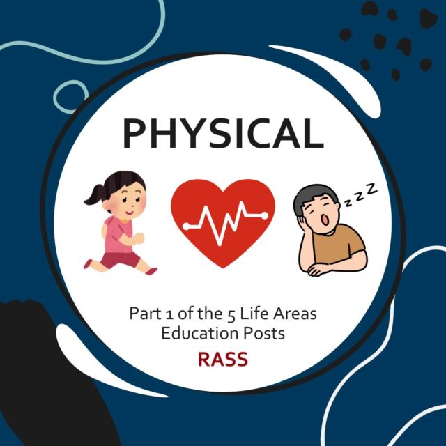 Let's learn about the Physical Life Area together with Part 1 of our 5 Life Areas Education Post series.

Looking after the health of our bodies is one of the first things we learn about in life, from learning how to recognize hunger, to knowing when to stretch and change the position of our bodies. However, with the hustle and bustle of life, it can be easy to forget about our physical bodies when we are caught up in the pursuit of emotional gratification or academic success.

What are your favourite habits around taking care of your physical health? Share them with us in the comments! Who knows, you might get a new idea from others of something you can do to take care of your physical health ☺️

#rassrichmond #addiction #addictionprevention #prevention #wellness #holistichealth #holisticwellness #physicalhealth #lifeareas #5lifeareas
